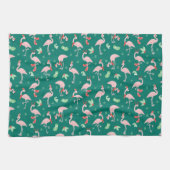 Linge De Cuisine Flamant rose rose Vert Noël Motif de vacances (Horizontal)