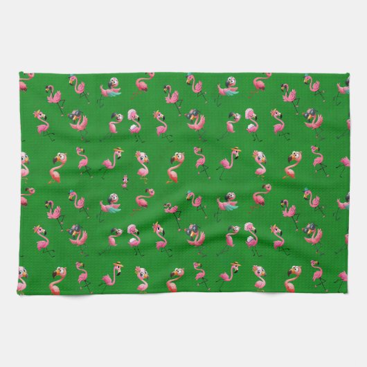 Linge De Cuisine Flamants roses (Horizontal)