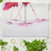 Linge De Cuisine Flamants roses en vin (Plié)