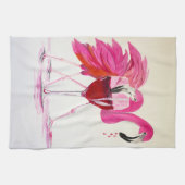 Linge De Cuisine Flamants roses en vin (Horizontal)