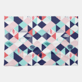 Linge De Cuisine Flamants roses géométriques (Horizontal)