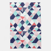 Linge De Cuisine Flamants roses géométriques (Vertical)