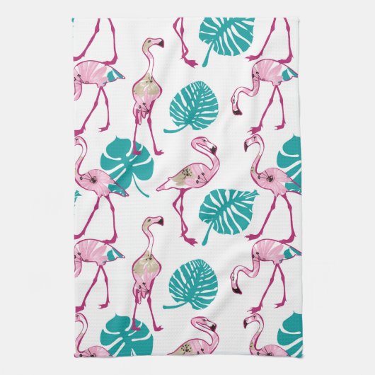 Linge De Cuisine Flamants roses roses (Vertical)
