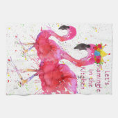 Linge De Cuisine Flamants roses roses Flamingle dans la cuisine (Horizontal)