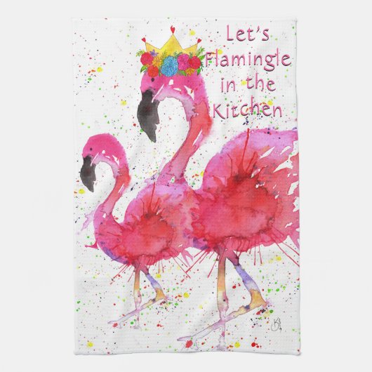 Linge De Cuisine Flamants roses roses Flamingle dans la cuisine (Vertical)