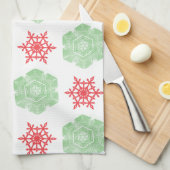Linge De Cuisine Flambeaux rouges et verts (Quart Plié)