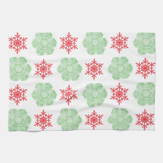Linge De Cuisine Flambeaux rouges et verts (Horizontal)