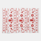 Linge De Cuisine Flamingle tout le chemin Chandail de Noël Rouge (Horizontal)