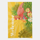 Linge De Cuisine Flamingo Florida Welcome Yellow Orange (Vertical)