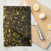 Linge De Cuisine Flamme de parties scintillant jaune foncé (Quart Plié)