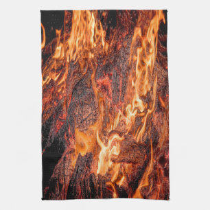 Linge De Cuisine Flamme orange