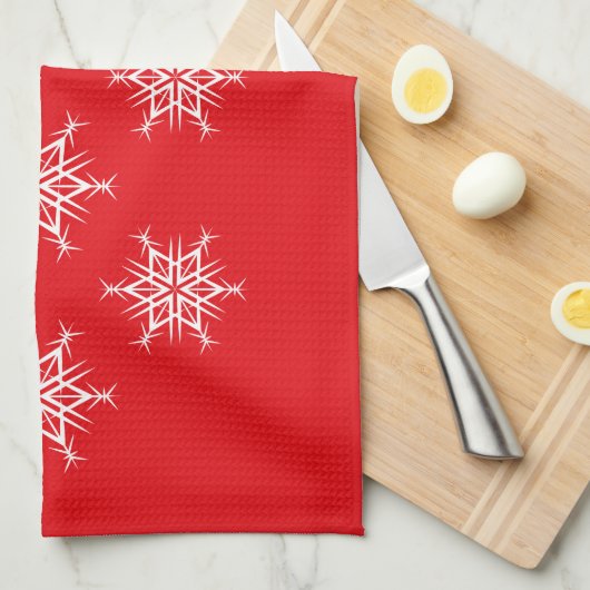 Linge De Cuisine Flammes de neige de vacances (Quart Plié)