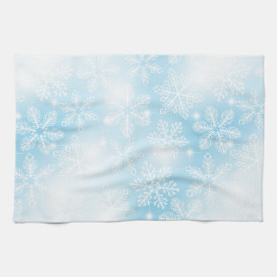 Linge De Cuisine Flammes de neige et lumières bleues