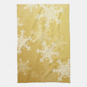 Linge De Cuisine Flammes de Noël dorées et blanches (Vertical)
