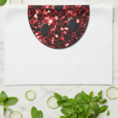 Linge De Cuisine Flammes de parties scintillant rouge foncé (Plié)