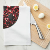 Linge De Cuisine Flammes de parties scintillant rouge foncé (Quart Plié)