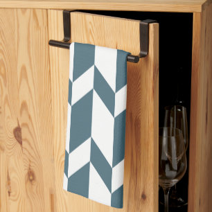 Linge De Cuisine Flèche à deux tons gras Chevron Bleu Bleu Bleu