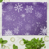 Linge De Cuisine Flèche blanche Améthyste violet (Plié)