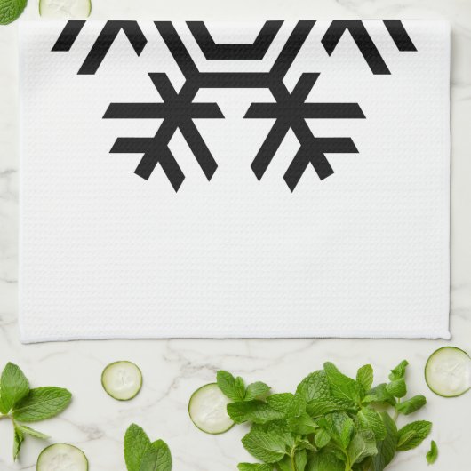 Linge De Cuisine Flèche de neige noire et blanche (Plié)