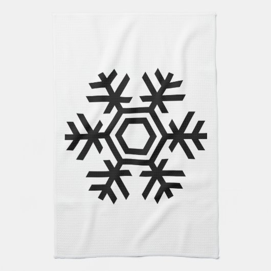 Linge De Cuisine Flèche de neige noire et blanche (Vertical)