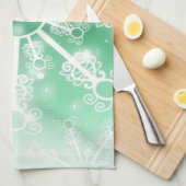 Linge De Cuisine Flèche de neige verte (Quart Plié)