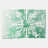 Linge De Cuisine Flèche de neige verte (Horizontal)