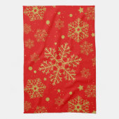 Linge De Cuisine Flèche dorée sur rouge (Vertical)