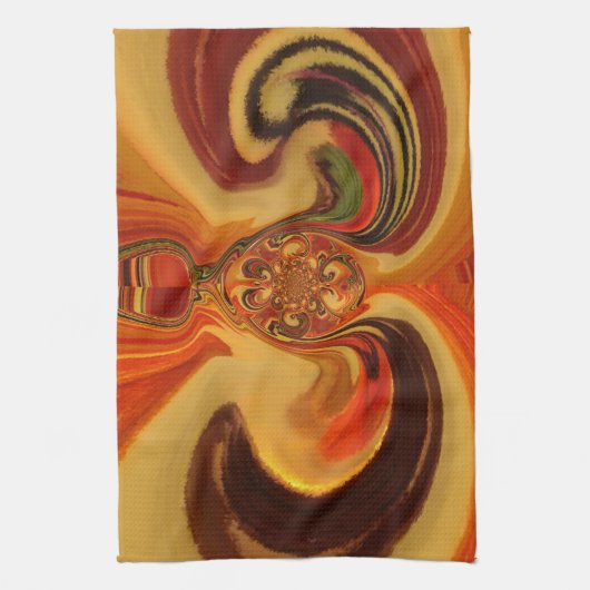 Linge De Cuisine Flèches Abstraites avec Teardrop Center Art Print (Vertical)