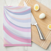 Linge De Cuisine Flèches bleu rose pêche (Quart Plié)