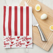 Linge De Cuisine Flèches d'amour et cœurs (Quart Plié)