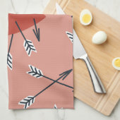 Linge De Cuisine Flèches de coeur faites main. (Quart Plié)