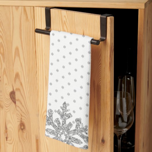 Linge De Cuisine Flèches de neige en argent (Pliage en tiers)