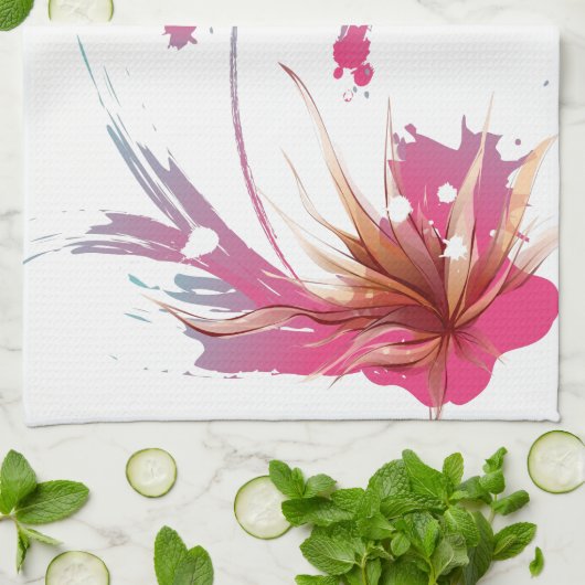 Linge De Cuisine Fleur Abstraite d'Hibiscus (Plié)