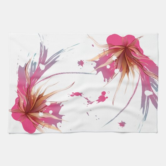 Linge De Cuisine Fleur Abstraite d'Hibiscus (Horizontal)