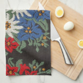 Linge De Cuisine Fleur alpine suisse Edelweiss (Quart Plié)