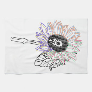 Linge De Cuisine Fleur Arc-en-ciel Art Funky