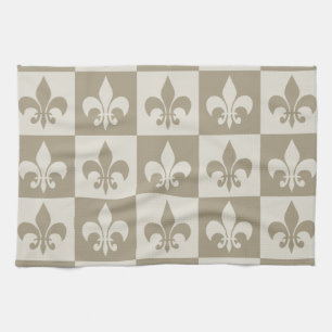 Linge De Cuisine Fleur beige de lis