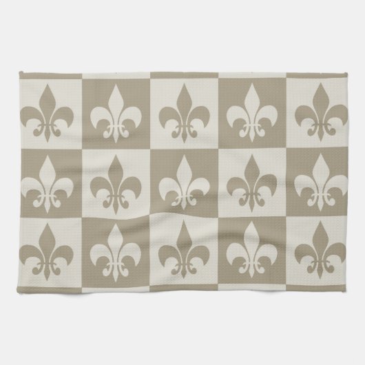 Linge De Cuisine Fleur beige de lis (Horizontal)