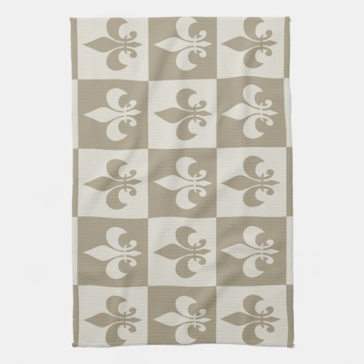 Linge De Cuisine Fleur beige de lis (Vertical)