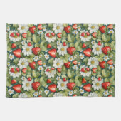 Linge De Cuisine Fleur Blanche & Fraise (Horizontal)