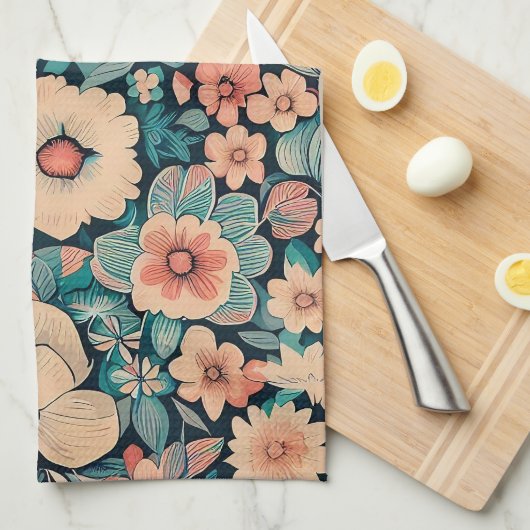 Linge De Cuisine Fleur bohème (Quart Plié)