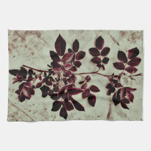 Linge De Cuisine Fleur Bordeaux (Horizontal)