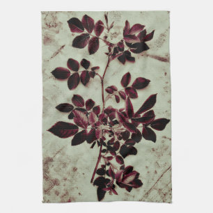 Linge De Cuisine Fleur Bordeaux