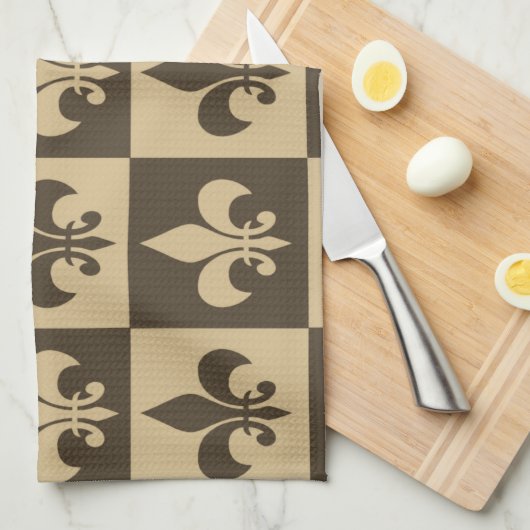 Linge De Cuisine Fleur Brown de lis (Quart Plié)