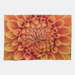 Linge De Cuisine Fleur Centre Orange Dahlia