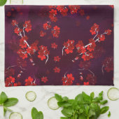 Linge De Cuisine Fleur cerise 3 (Plié)