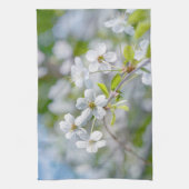 Linge De Cuisine Fleur cerise blanche (Vertical)