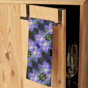Linge De Cuisine Fleur Clematis violet doux Motif Abstrait