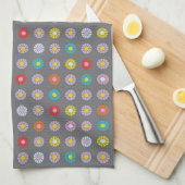 Linge De Cuisine Fleur colorée rétro (Quart Plié)