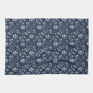 Linge De Cuisine Fleur d'anniversaire dans les tons bleu et lavande